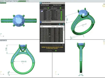 Engagement ring Sophia round 3D print model