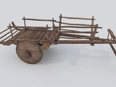 Ox Cart PBR Low Poly Improved  Low-poly 3D model