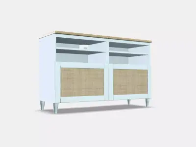 BESTA TV bench with doors 36 Low-poly 3D model