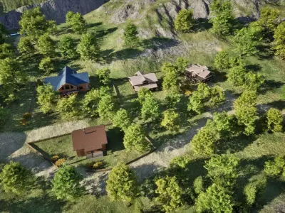 Mountain Riverlands and Arid Badlands Unreal Environment  3D model