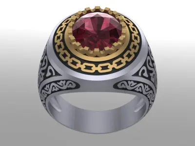 Fashion texture jewelry ring 3D print model