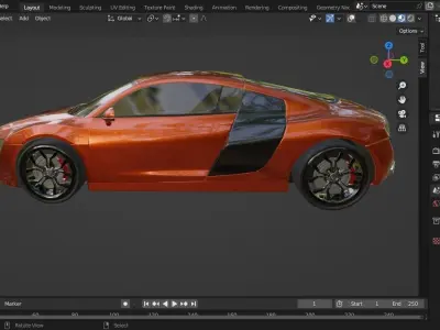 MID POLY  SPORT CAR  3D model