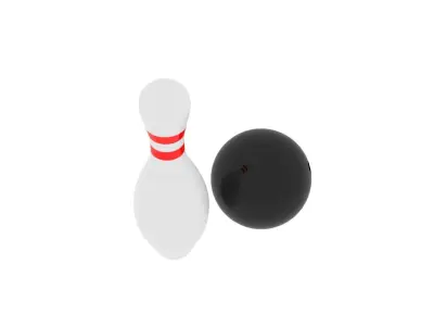 Bowling Ball And Pin 3D model