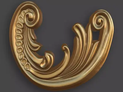 Ornamental Corner Set- Vol07 - Clean Quad Mesh - 4K PBR Texture 3D model