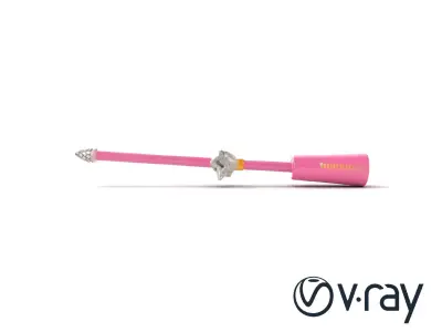 Fairy Godmother Wand Pink Chrome Finish model pack Low-poly 3D model