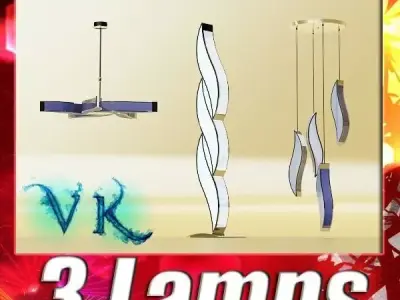 3 Pendant Lamps Collection 3D model
