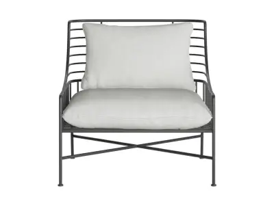 Barton Black Metal Chair 3D model