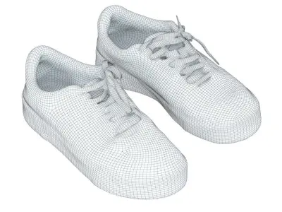 Old Shabby Puma Sneakers 3D model
