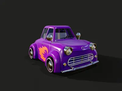 Cartoon Car Low-poly 3D model 27