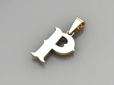 P alphabate pendant  3D print model