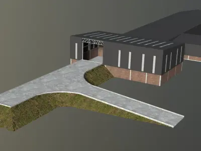 Warehouse with loading area 3D model