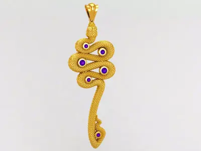 Luxury Snake Key Pendant 3D print model