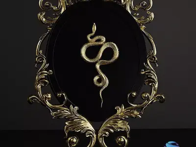 Baroque Ornamental Frame with Snake - Home Decor  20cm-40cm  3D print model