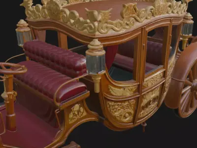 Royal Baroque Carriage 3D Model 3D model
