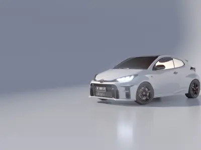 Toyota GR Yaris GR Four with HSR Wheels  3D model