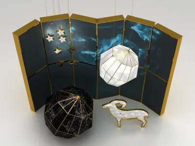 Eid Al Adha Shop Window Decoration Low-poly 3D model