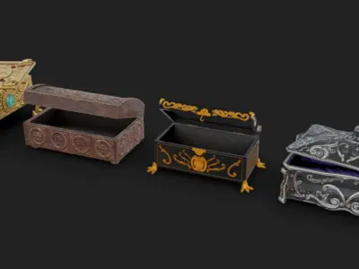 Jewelry Boxes 02 Low-poly 3D model