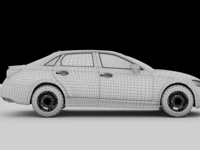 game ready car futuristic Low-poly 3D model