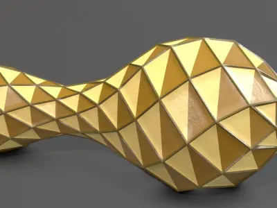 Decorative Rhomboid Vase Low-poly 3D model