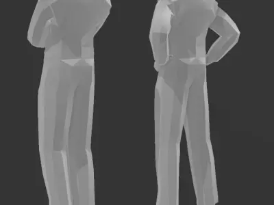 Low poly race drivers  3D print model