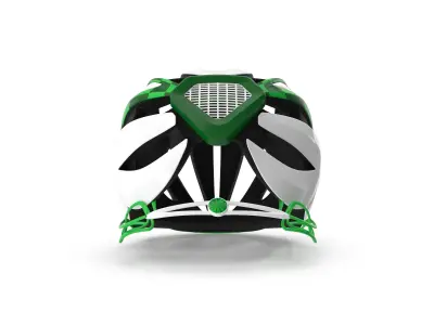 Green Bicycle Helmet 3D model