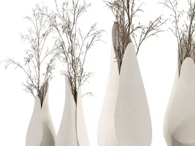 Decorative branches with Coals bouquet 3D model