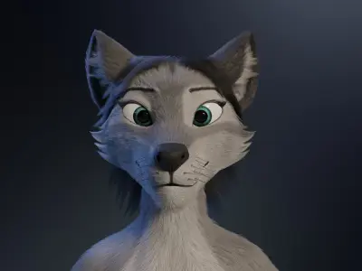 Eva Anthro wolf 3D model