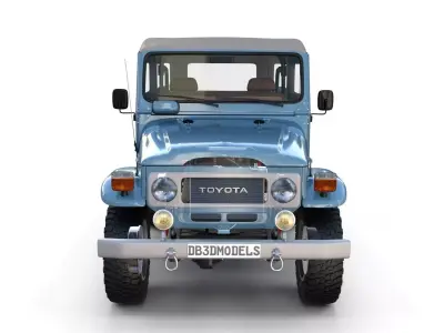 Toyota Land Cruiser FJ 40 Soft Top with Interior and Chassis 3D model