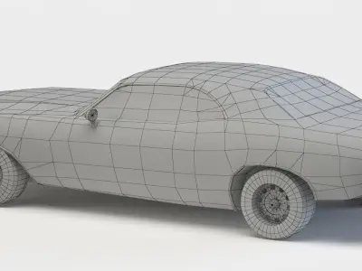 Black car Low-poly 3D model