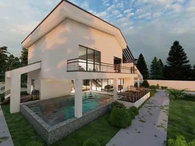 Modern Duplex Villa - Full Package 3D model