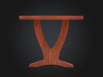Two Legged Table 3d Model Low-poly 3D model