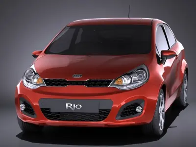 Kia Rio 3-door Hatchback 2014 VRAY 3D model