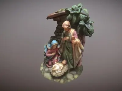 Nativity Scene Ornament Photogrammetry Free 3D model