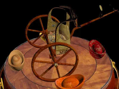 Egyptian Chariot  Low-poly 3D model