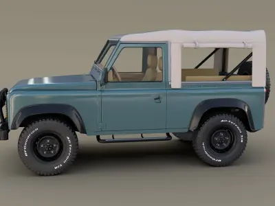 1985 Land Rover Defender 90 with interior ver 1 3D model
