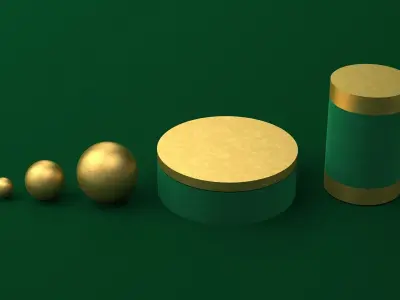 Gold Set three silver bars stacked 3D model