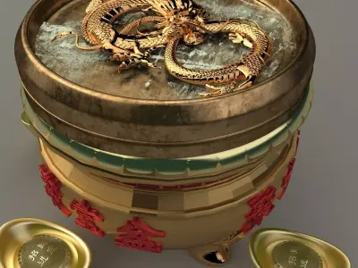 Chinese Gold Ingot  3D model