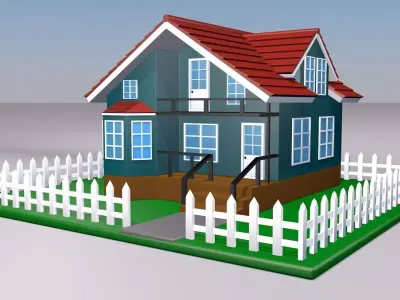 cartoon house 3D model buy