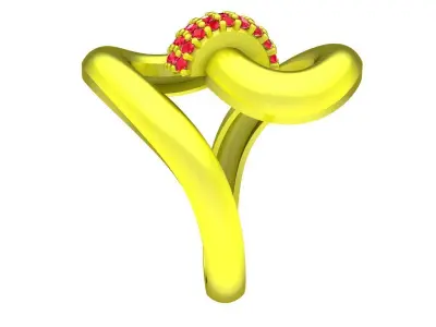 Luxury Intertwined Pave Knot Ring 3D Model for Fine Jewelry 5020 3D print model