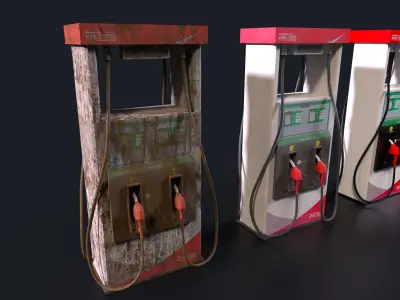 Fuel station pump 3D Low-poly 3D model