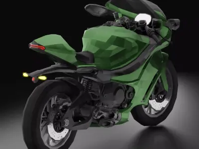 Sports Motorcycle Dolphin LowPoly Low-poly 3D model