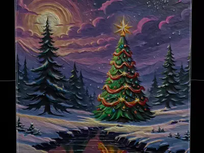 Christmas Tree Painting Four Low-poly 3D model