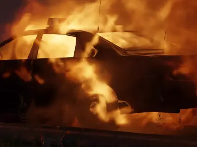 Animated Vdb Car Fire 300 Frames loopable 3D model