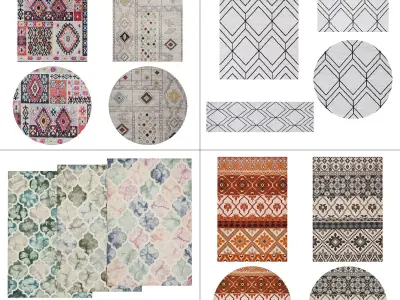 4 in 1 Rug Collection No 2 Low-poly 3D model