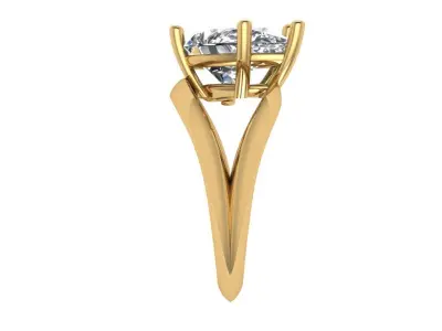 Fashion curved ring  3D print model