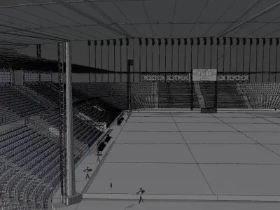 Medium sized stadium Low-poly 3D model