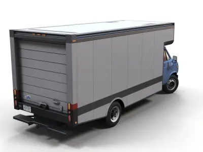 Moving box van Low-poly 3D model
