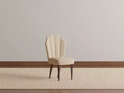 Upholstered Shell Dining Chair 3D model