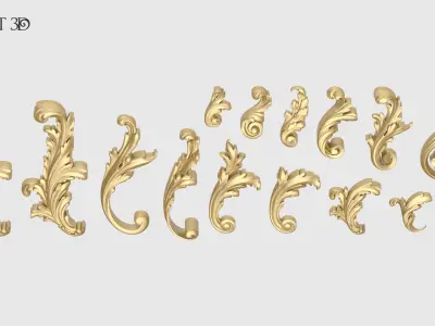 Acanthus Leaves Set 3D print model