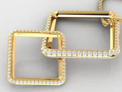 The necklace pendant features two knotted rhombuses  3dmodel  Free 3D print model